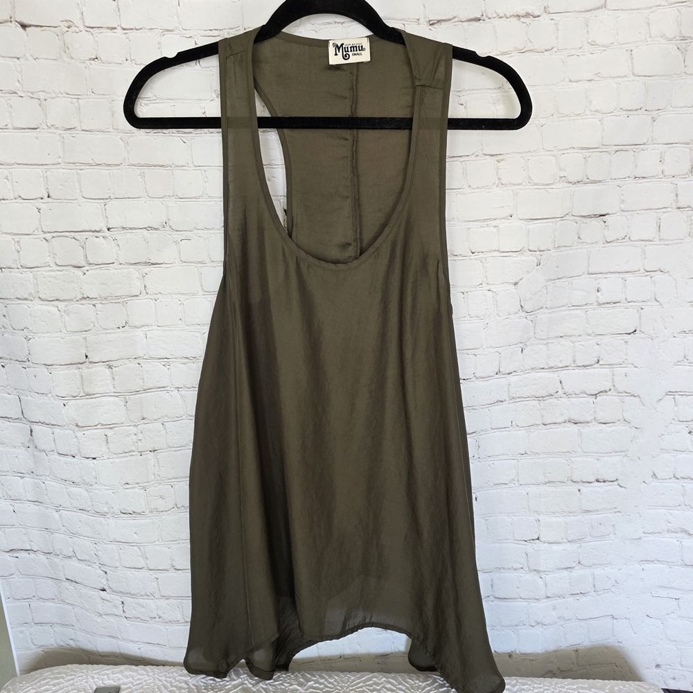 Show Me Your Mumu Olive‎ Green Cara Van Racerback Tank Top - Small